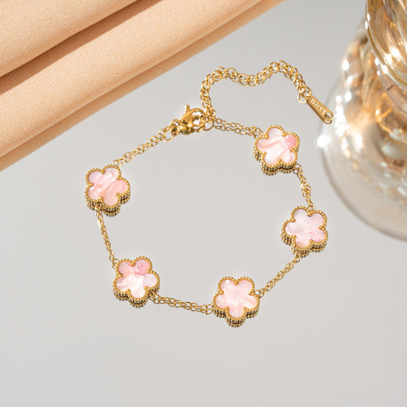 Bratara Clover Pink