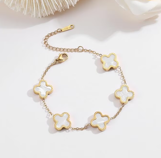 Bratara Clover White