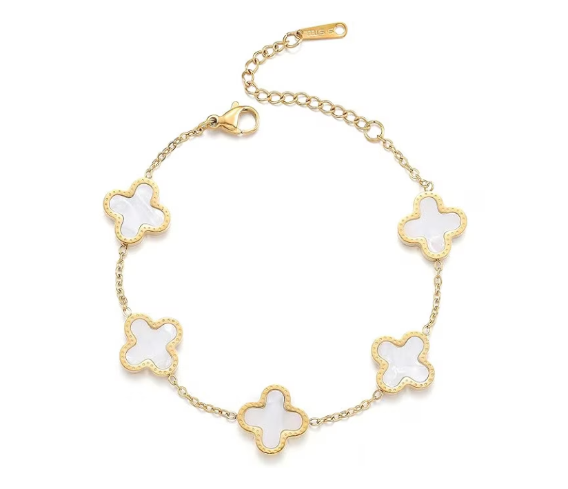 Bratara Clover White